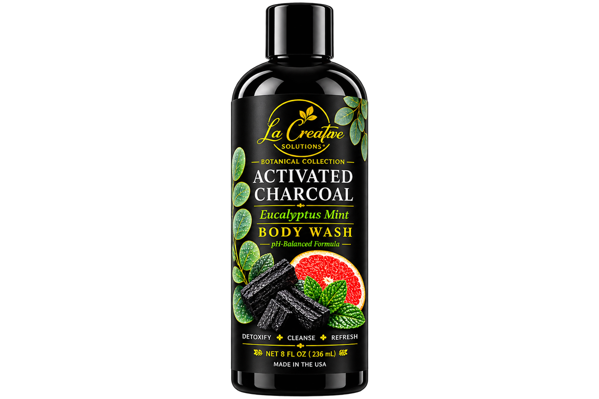 Natural Activated Charcoal  Eucalyptus Mint Body Wash  PH Balance