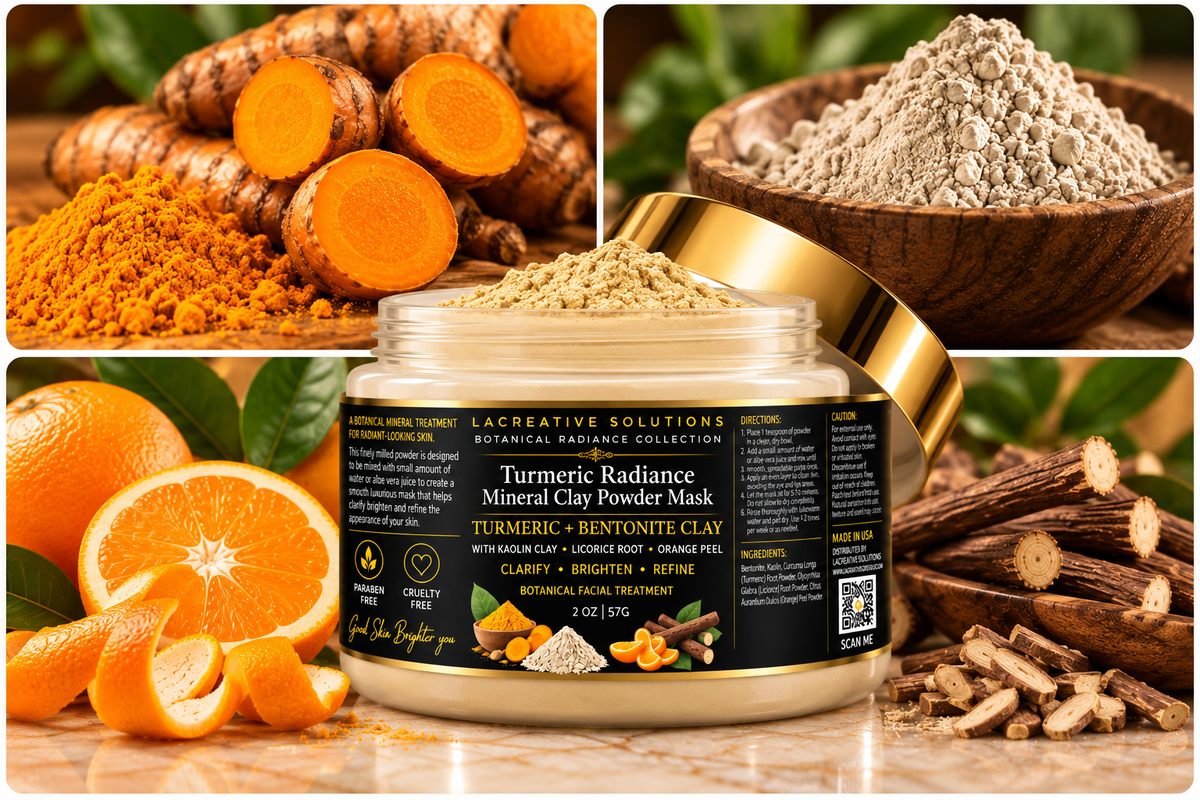 Turmeric Radiance Mineral Clay Powder Mask  With Bentonite Clay