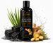 Lemongrass & Ginger Activated Charcoal Body Wash in a matte black bottle with botanical ingredients